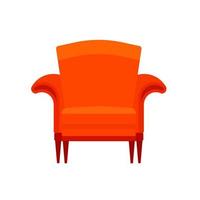 concepto de símbolo de sillón retro icono de vector de elemento cómodo clásico. simple relajarse interior de muebles marrones vacíos