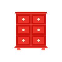 Dressing table house decoration bedroom wood cabinet concept vector icon front view. Wardrobe flat makeup furniture