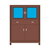 Wardrobe closet vector icon furniture interior clothes shelf illustration. Hanger room dress wooden cabinet bedroom