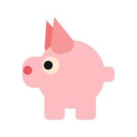Pig animal vector icon illustration mammal cartoon isolated white cute. Pet pig icon agriculture piglet pink. Funny character pork domestic adorable drawing. Shape mascot livestock mammal animal