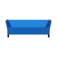 Sofa furniture vector icon front view illustration design. Living room interior seat element. Flat divan house cozy