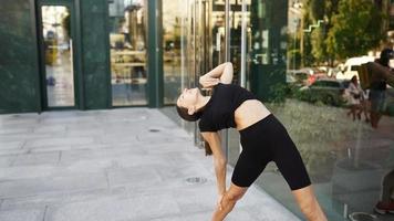 Woman exercising on the street video