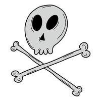 Doodle Cartoon Skull and Bones vector