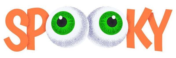 inscripción espeluznante con ojos verdes
