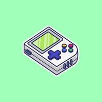 Retro game console cartoon vector icon illustration isolated object