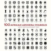 100 Adinkra African Symbols  with text  and  without text represents the west African wisdom, this  collection reflects the vigor and spirit of this dynamic and expressive art form.