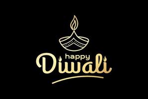 Happy Diwali Handwritten Lettering Text Word Type Font Calligraphy Lettering Typography Illustration Vector