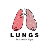 Lungs Logo Design, Body Organ Health Care Vector Illustration