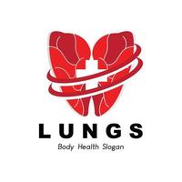 Lungs Logo Design, Body Organ Health Care Vector Illustration