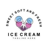 Ice Cream Logo Design, Fresh Sweet Soft Cold Food Illustration, Children's Favorite Vector, Product Brand vector