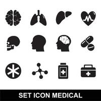 conjunto de iconos doctor en medicina vector