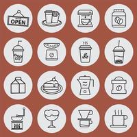 icono de café y pastel vector