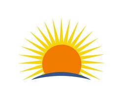 Vector illustration icon sunrise in simple flat design. Suitable for anything related to sunny day, tropical, summer