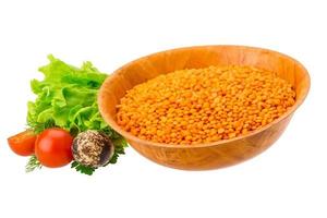 Raw red lentils photo