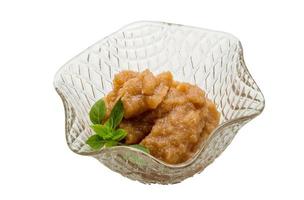 Pollock roe in a bowl on white background photo