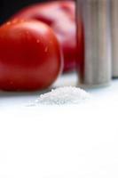 Salt and tomato. photo