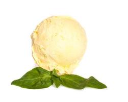 Scoop of lemon ice cream photo