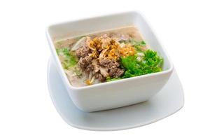 Thai soup with minced meat photo