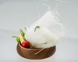 Raw rice noodles photo