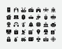 Set of internet of things vector icons. Contains such Icons as smart house, smartphone, network and more . Suitable for website design, template, and ui.