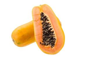 Papaya fruit isolated on white background photo