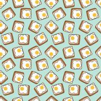 Seamless pattern with bread and fried eggs. Patterns for decoration. Cartoon breakfast vector. vector