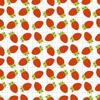 Seamless pattern with strawberries on blue lines. Wrapping paper pattern. Decorative background vector. vector
