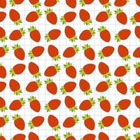 Seamless pattern with strawberries on blue lines. Wrapping paper pattern. Decorative background vector. vector