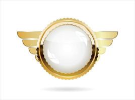 Golden badge retro style isolated on white background vector