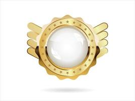 Golden badge retro style isolated on white background vector