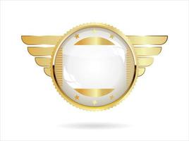 Golden badge retro style isolated on white background vector