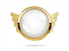 Golden badge retro style isolated on white background vector