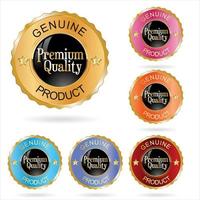 Collection of colorful premium quality badges and labels vector
