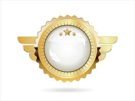 Golden badge retro style isolated on white background vector