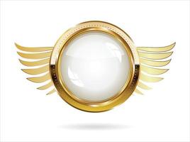 Golden badge retro style isolated on white background vector