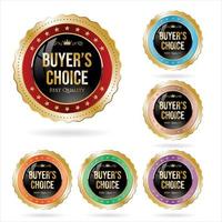 Collection of colorful premium quality badges and labels vector