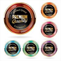 Collection of colorful premium quality badges and labels
