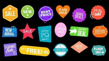 Collection of promo badges vector design shopping labels