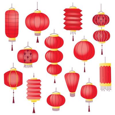 Chinese Lanterns Clip Art Collection, Festival, Design, Lunar, Holiday,  Decoration