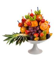 frutas frescas sobre fondo blanco foto