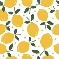 seamless pattern yellow lemon. beautiful lemonade fruit pattern vector