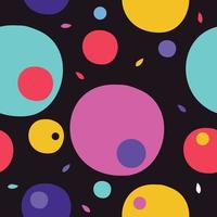 colorful cute circle seamless pattern with black background vector