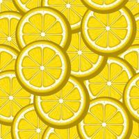 Lemon slices yellow seamless pattern. Vector image.