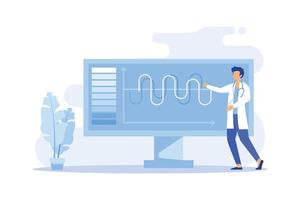 diseño y desarrollo de dispositivos médicos. ilustración del concepto de ciencia vector