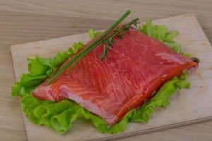 Raw salmon fillet photo