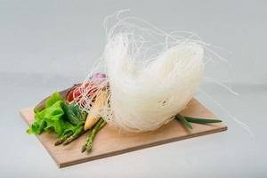 Raw rice noodles photo