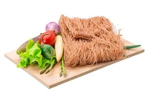 Raw rice noodles photo