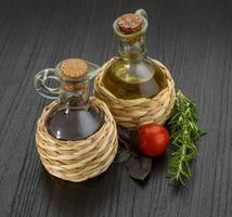 Oil, vinegar with rosemary photo