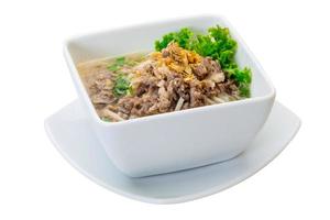 Thai soup with minced meat photo