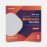 Digital marketing social media post design template. Modern marketing business agency post square banner. Suitable for social media, websites, flyers, and banners. vector
